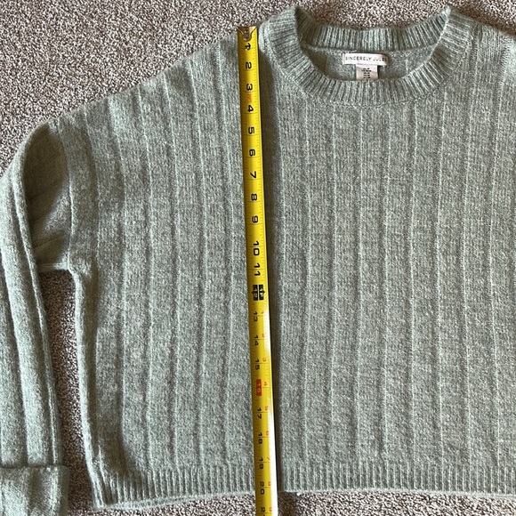 Sincerely Jules Ribbed Knit Long Sleeve Cuffed Sweater, Green Top Sz M, … - Picture 9 of 10